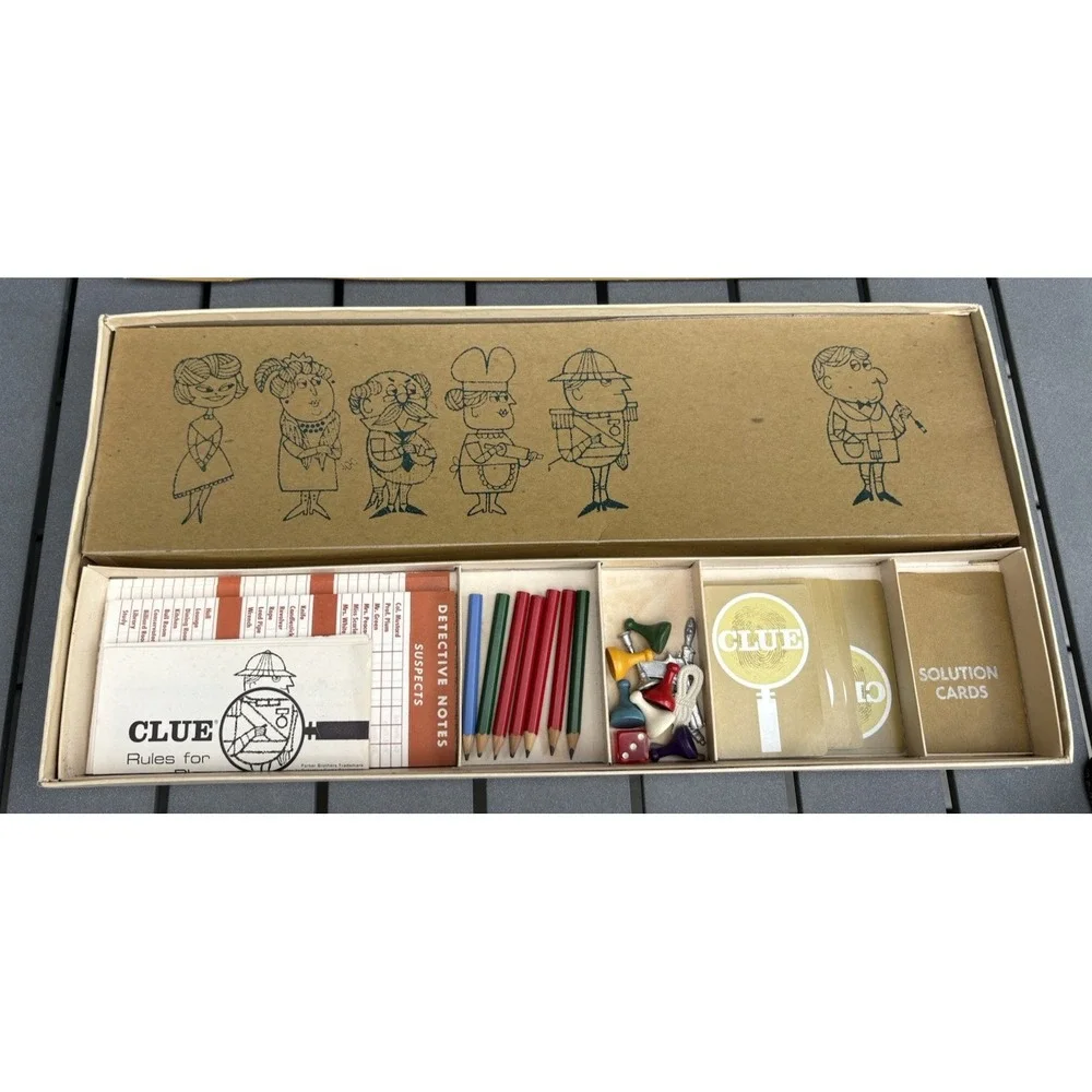 Vintage Parker Brothers detective board game Clue 1963 version complete nice box